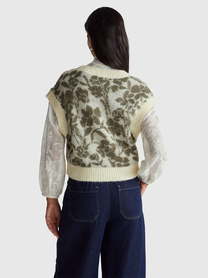 S/L V NECK SWEATER Damen image number 2